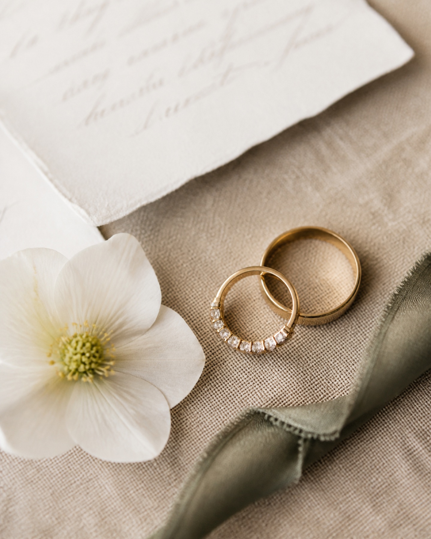 Wedding rings in a private photography gallery